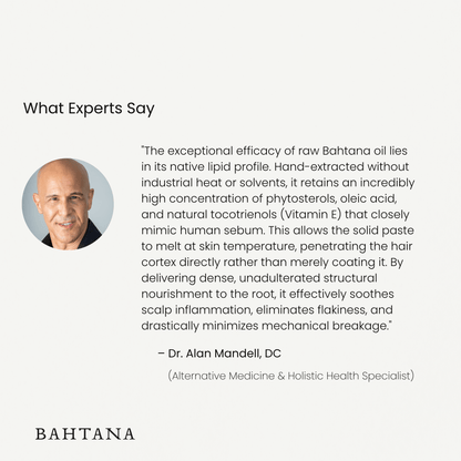 Expert commentary on raw batana oil's native lipid profile, Dr. Alan Mandell DC